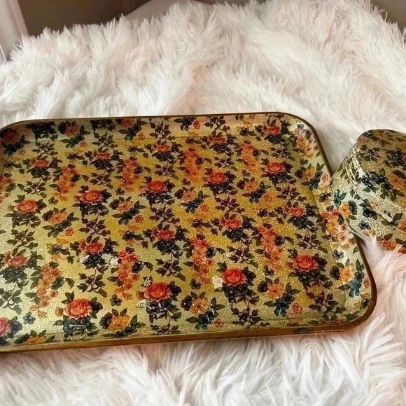 Vintage tray and coaster set. - Picture 1 of 14